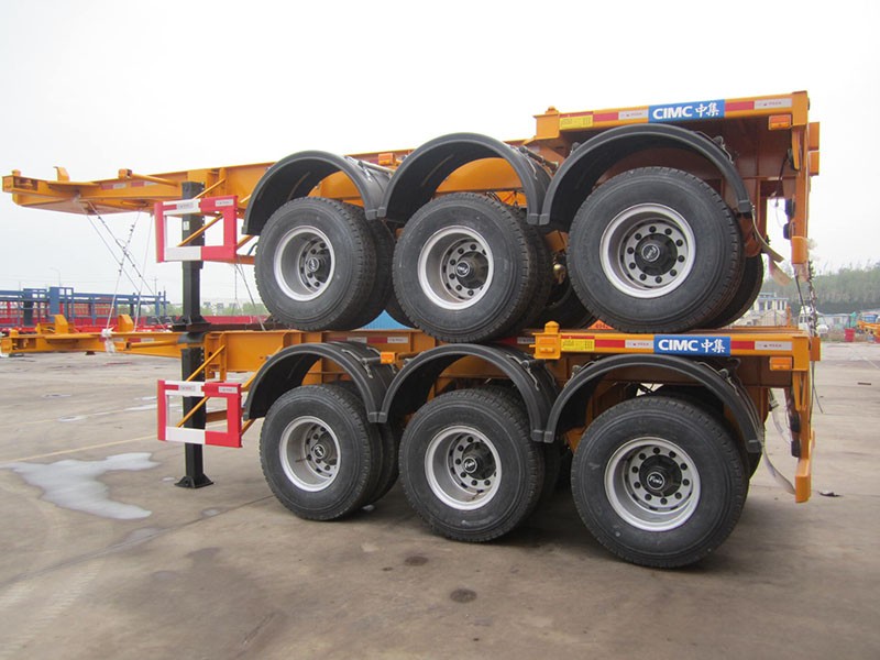 Container Axles 20ft Container chassis with three axles supplier-Qingdao Cimceco Vehicle