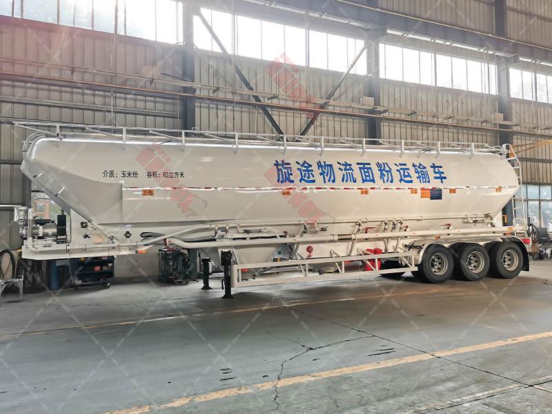 Tri Alxe 60cbm Steel Bulk Flour Transport Tanker Trailer