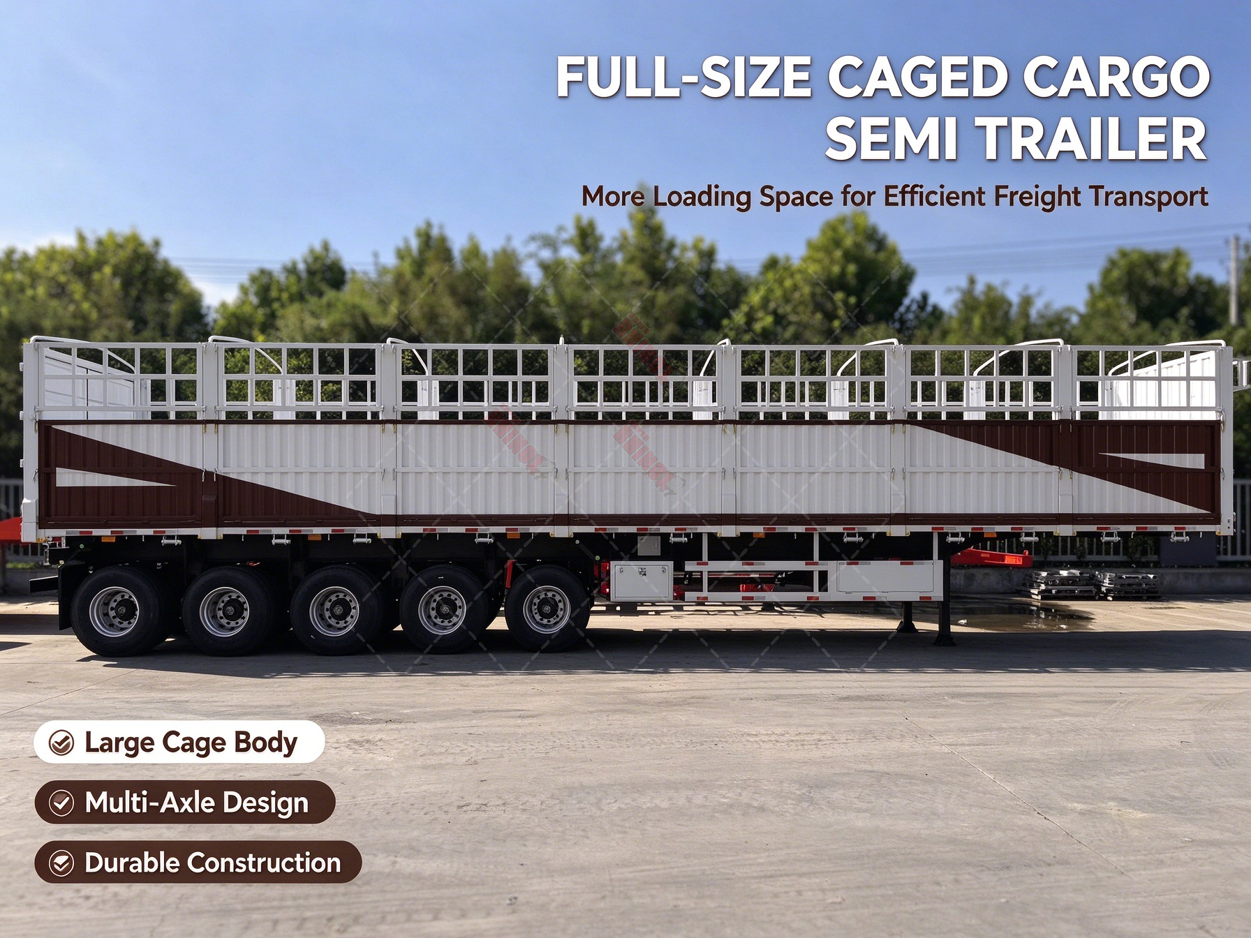 5 Axle Fence Semi Trailer for Bulk Cargo Transport