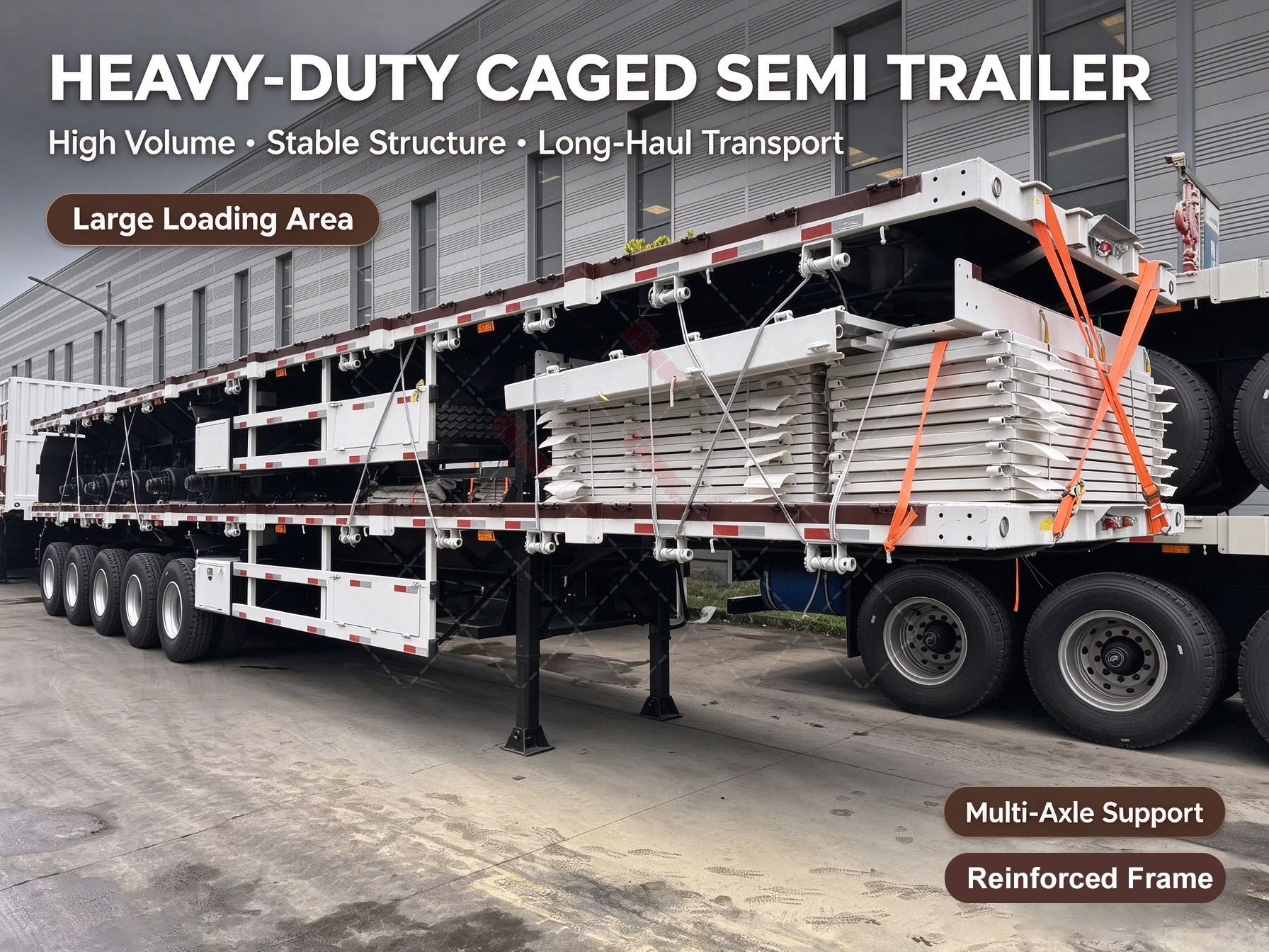 5 Axle Fence Semi Trailer for Bulk Cargo Transport