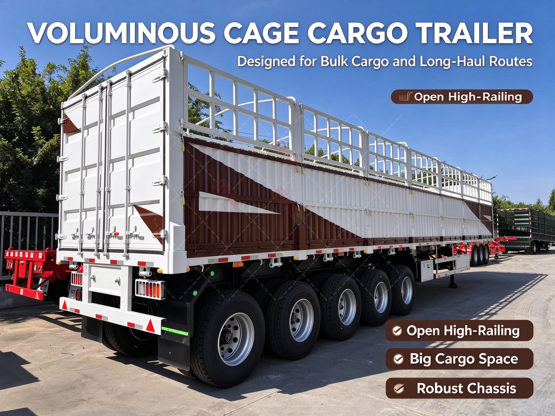 5 Axle Fence Semi Trailer for Bulk Cargo Transport