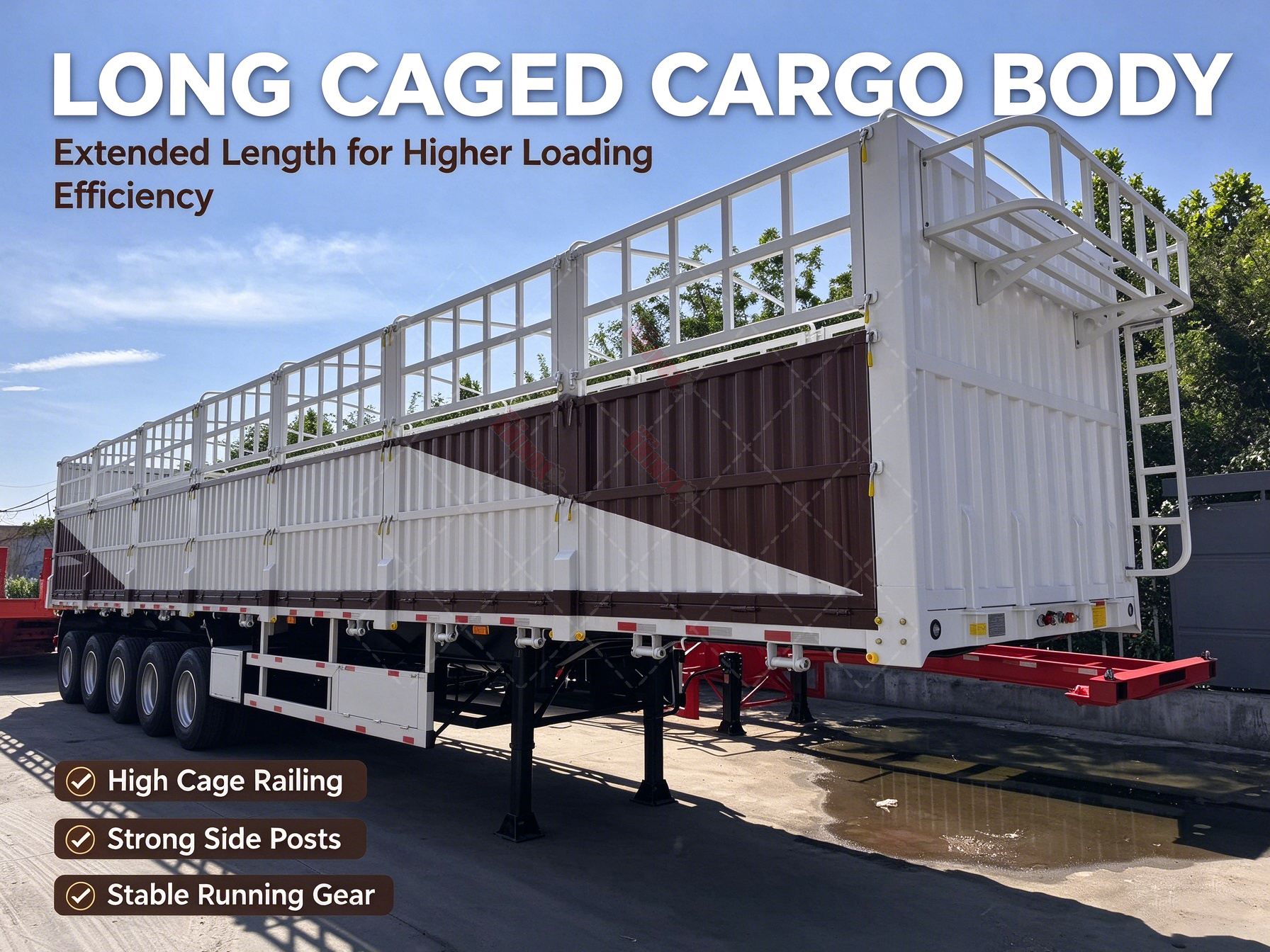 5 Axle Fence Semi Trailer for Bulk Cargo Transport