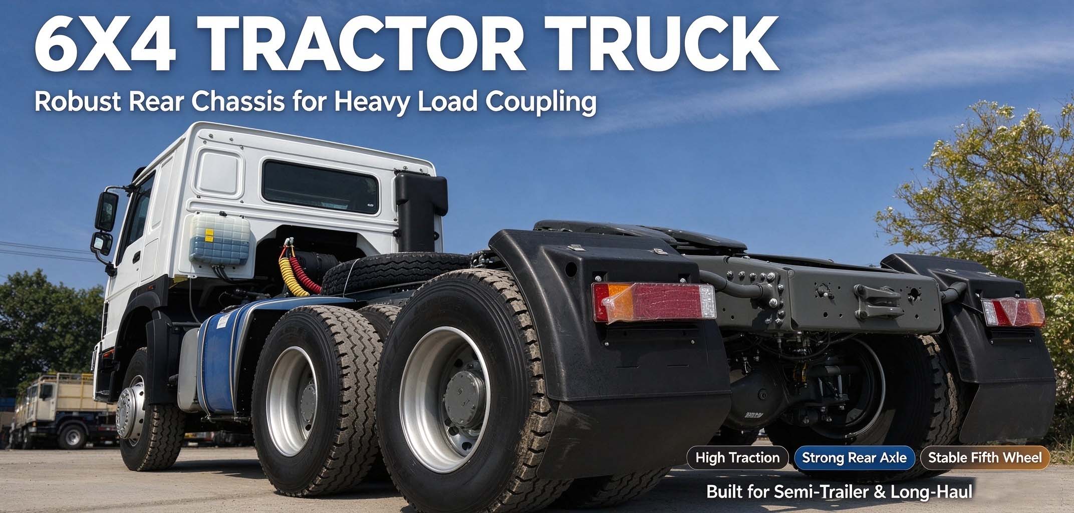 6x4 Heavy Duty Tractor Truck Rear Chassis - Stable Fifth Wheel & Strong Rear Axle for Semi-Trailer