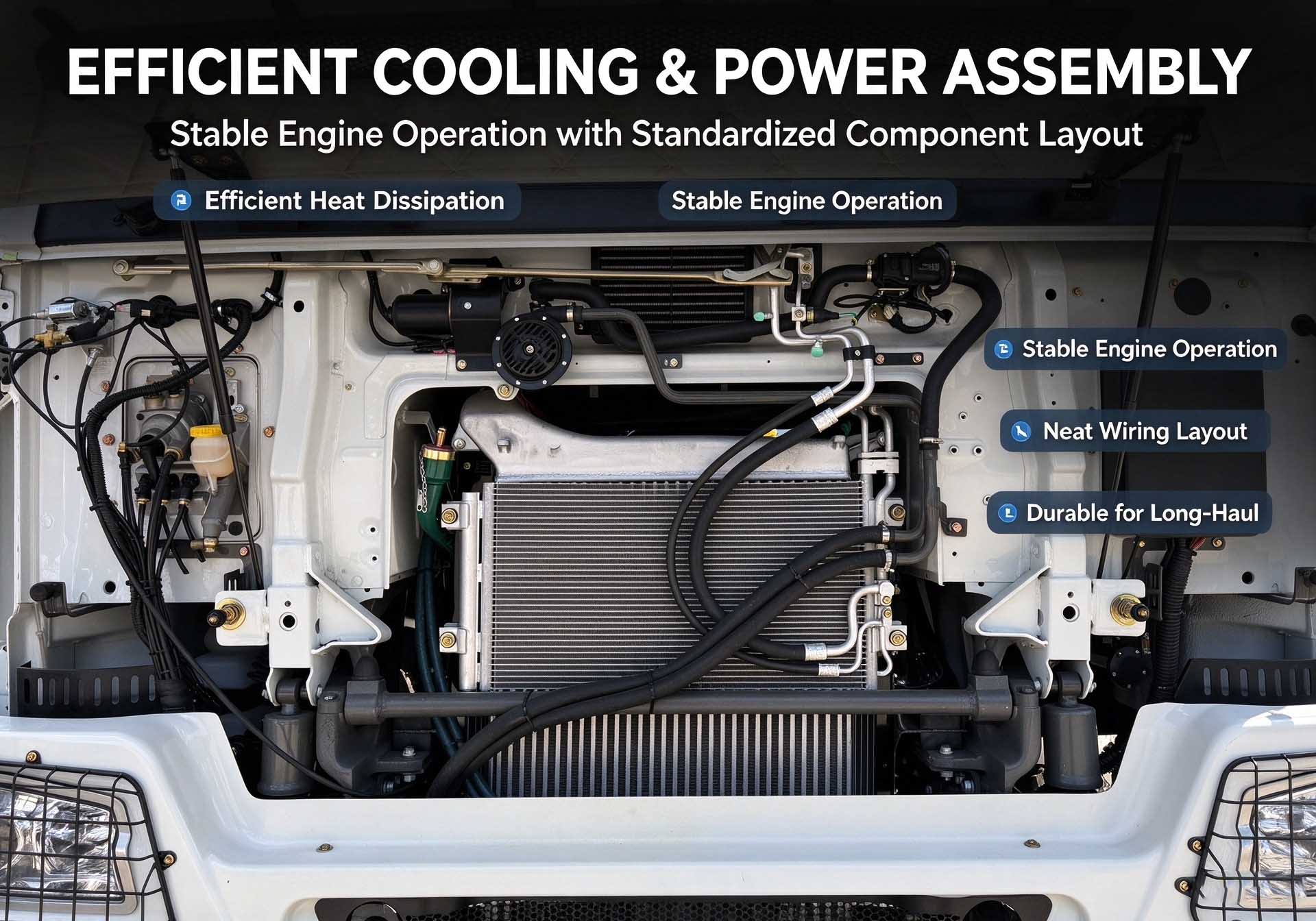 6x4 Heavy Duty Tractor Truck Engine Cooling System - Efficient Heat Dissipation & Stable Operation